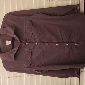 Chico’s, Long Sleeves, Collared, Chest Pockets, Button Down Top, Plum, 2